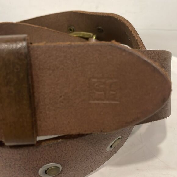 Vintage Joe’s Jeans Mens Genuine Leather Belt Sz Lg Two Buckle Studded Handmade - Picture 2 of 11